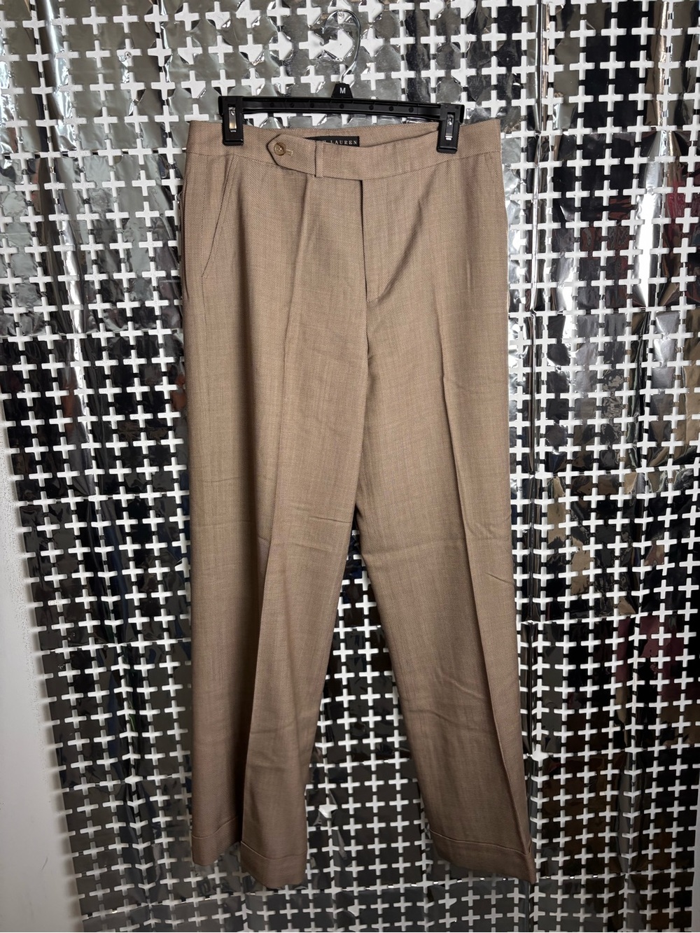 Ralph Lauren Beige Straight-Leg Dress Pants
